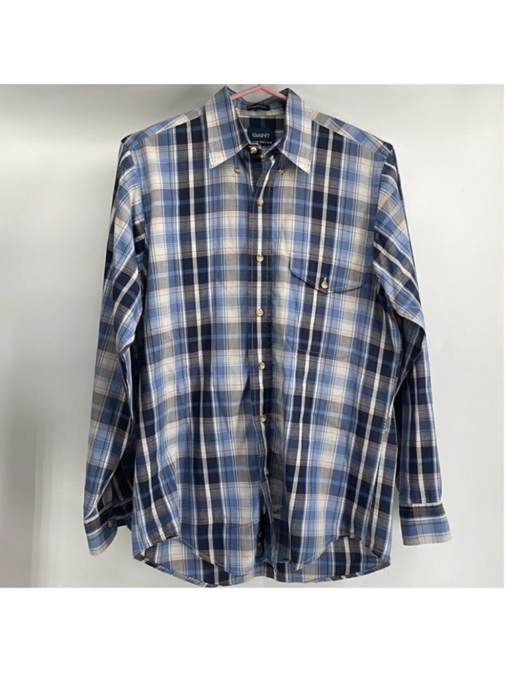 Gant Southport poplin plaid button down shirt career classics sports wear sz sm